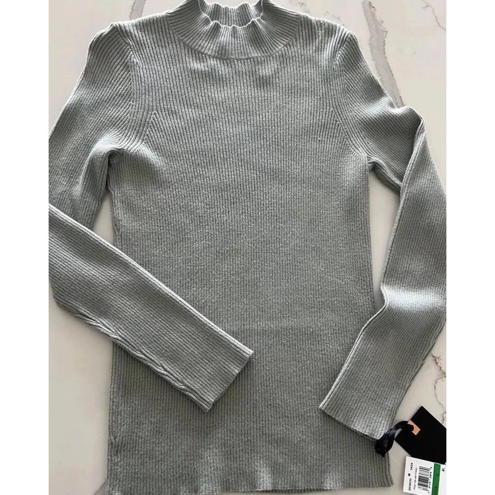New Mock Neck Sweater Ribbed Light Green Junior Large $39 By Takara Dillard's